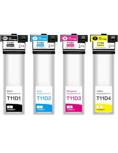 tinta Compatible Epson T11D1 Negro Cartucho de Tinta C13T11D140 para Epson WF-C539DW / WF-C5890DWF