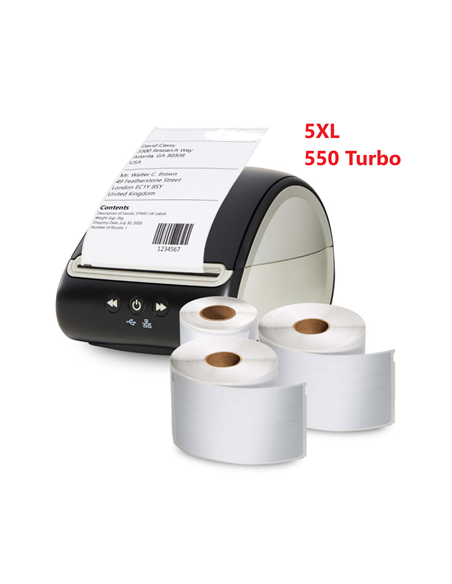 Compatible DYMO LabelWriter 550 / 550 Turbo / 5 XL con chip Blanco 89 x 28 mm 130 uds S0722370