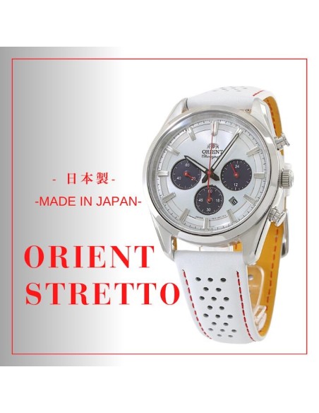 cronógrafo solar hombre Orient Stretto Panda RN-TX0310S Limited Edition JDM hecho en Japón