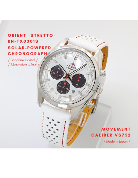 cronógrafo solar hombre Orient Stretto Panda RN-TX0310S Limited Edition JDM hecho en Japón