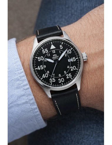 automático aviador Orient RN-AC0H03B JDM 42.4mm 100m WR F6722 correa de cuero