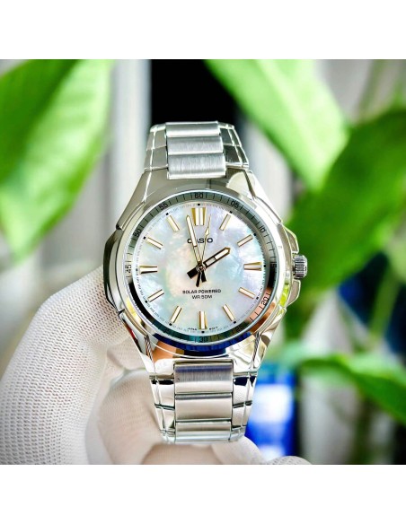 Solar Casio MTP-RS100S-7AV 46mm 50m WR correa de acero