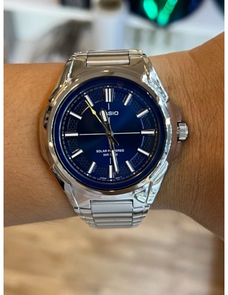 hombre Solar Casio MTP-RS100D-2AV 46mm 50m WR correa de acero