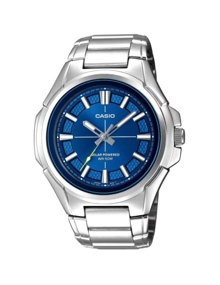 hombre Solar Casio MTP-RS100D-2AV 46mm 50m WR correa de acero