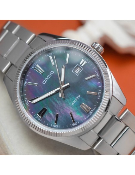 cuarzo clásico hombre Casio Collection MTP-1302DS-1AV Madreperla 38.5mm 50m correa de acero