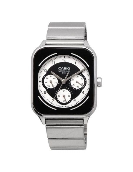 reloj cronógrafo hombre Casio Square Panda MTP-M307D-1BV 44.5 × 34 × 9.4 mm 50m WR correa de acero