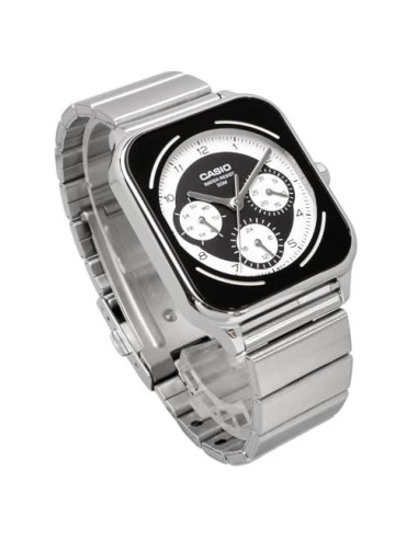 reloj cronógrafo hombre Casio Square Panda MTP-M307D-1BV 44.5 × 34 × 9.4 mm 50m WR correa de acero