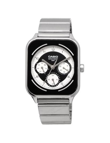 reloj cronógrafo hombre Casio Square Panda MTP-M307D-1BV 44.5 × 34 × 9.4 mm 50m WR correa de acero