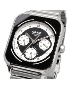 reloj cronógrafo hombre Casio Square Panda MTP-M307D-1BV 44.5 × 34 × 9.4 mm 50m WR correa de acero