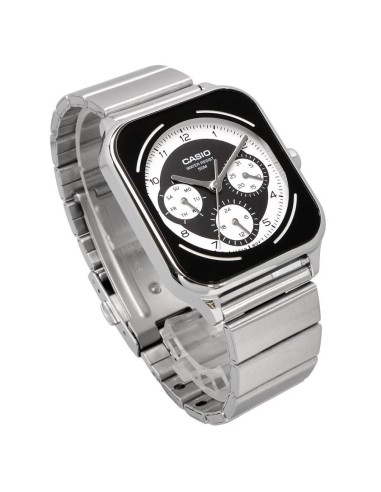 reloj cronógrafo hombre Casio Square Panda MTP-M307D-1BV 44.5 × 34 × 9.4 mm 50m WR correa de acero