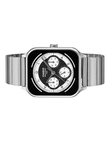 reloj cronógrafo hombre Casio Square Panda MTP-M307D-1BV 44.5 × 34 × 9.4 mm 50m WR correa de acero