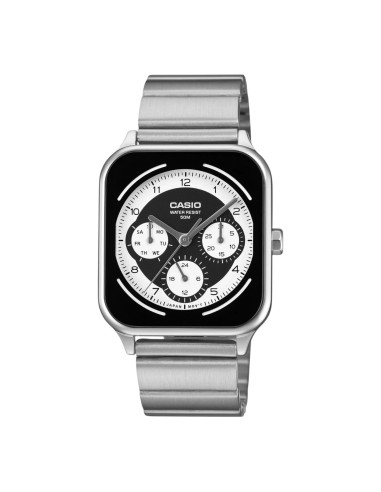 reloj cronógrafo hombre Casio Square Panda MTP-M307D-1BV 44.5 × 34 × 9.4 mm 50m WR correa de acero