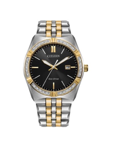 Reloj solar hombre Citizen Corso Diamonds BM7644-51E 40mm 100m WR correa de acero