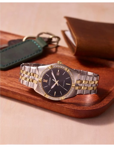 Reloj solar hombre Citizen Corso Diamonds BM7644-51E 40mm 100m WR correa de acero