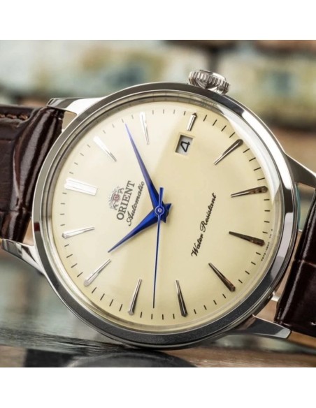 Reloj automático hombre Orient Bambino French Vanilla RA-AC0033Y 40.5mm correa de cuero Calibre F6724