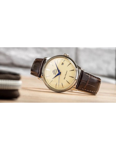 Reloj automático hombre Orient Bambino French Vanilla RA-AC0033Y 40.5mm correa de cuero Calibre F6724