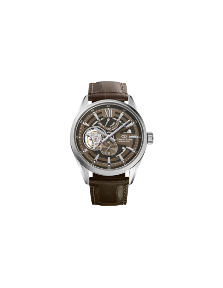 automático hombre Orient Star Contemporary Skeleton Mocha Kohaku   RE-AV0139Y 41mm cristal de zafiro