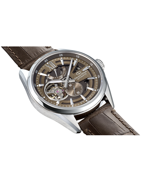 automático hombre Orient Star Contemporary Skeleton Mocha Kohaku   RE-AV0139Y 41mm cristal de zafiro