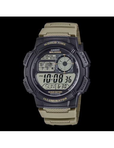 Casio Sports AE-1000W-5AV Hora Dual 100m WR 10 años batería