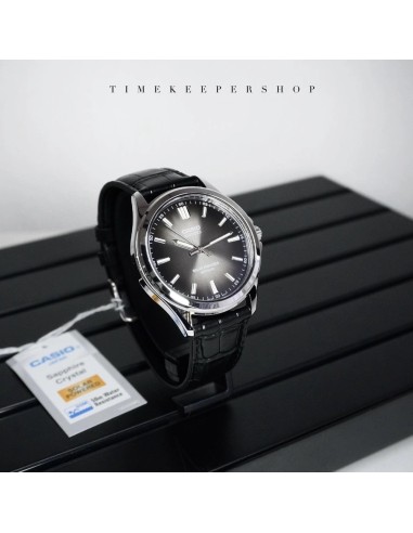 solar Casio Classic MTS-RS100L-1AV 41.7mm 50m WR correa de cuero Cristal de zafiro