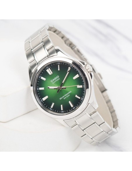 solar hombre Casio MTS-RS100D-3A 41.7mm 50m WR cristal de zafiro