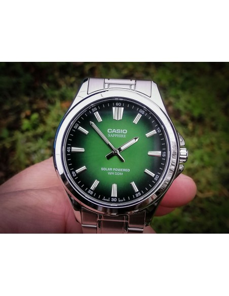 solar hombre Casio MTS-RS100D-3A 41.7mm 50m WR cristal de zafiro