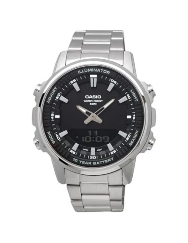reloj analógico digital hombre Casio AMW-880D-1AV 50m WR Hora Mundial 10 años batería 3 alarmas diarias