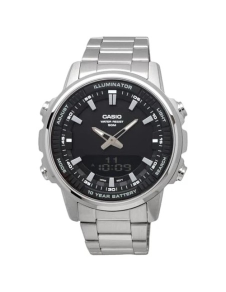 reloj analógico digital hombre Casio AMW-880D-1AV 50m WR Hora Mundial 10 años batería 3 alarmas diarias