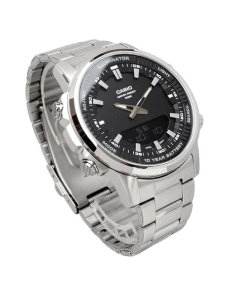 reloj analógico digital hombre Casio AMW-880D-1AV 50m WR Hora Mundial 10 años batería 3 alarmas diarias