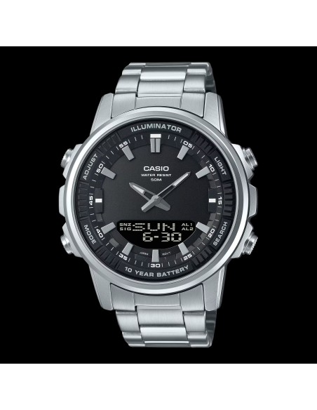 reloj analógico digital hombre Casio AMW-880D-1AV 50m WR Hora Mundial 10 años batería 3 alarmas diarias