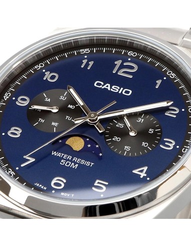 Casio Sun & Moon MTP-M300D-2AV 46.6 × 40 × 9.3 mm correa de acero 50m WR