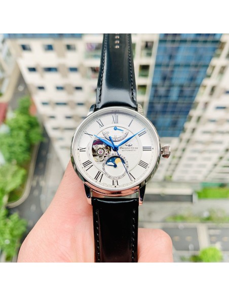 mecánico hombre Orient Star Moon Phase Semi-Skeleton RE-AY0106S 41mm