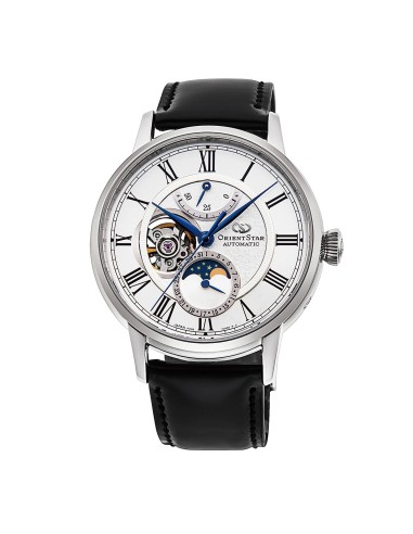 mecánico hombre Orient Star Moon Phase Semi-Skeleton RE-AY0106S 41mm
