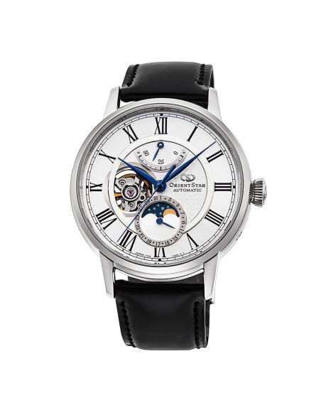 mecánico hombre Orient Star Moon Phase Semi-Skeleton RE-AY0106S 41mm