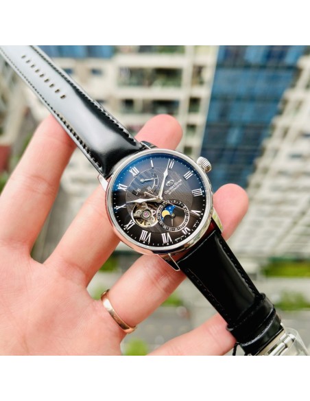 mecánico hombre Orient Star Moon Phase Semi-Skeleton RE-AY0107N