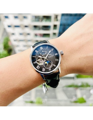 mecánico hombre Orient Star Moon Phase Semi-Skeleton RE-AY0107N
