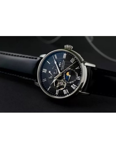 mecánico hombre Orient Star Moon Phase Semi-Skeleton RE-AY0107N