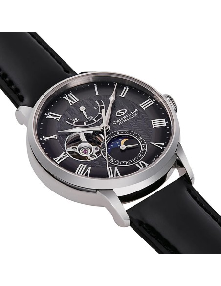 mecánico hombre Orient Star Moon Phase Semi-Skeleton RE-AY0107N