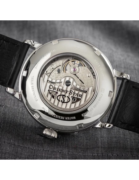 mecánico hombre Orient Star Moon Phase Semi-Skeleton RE-AY0107N