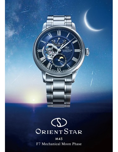 mecánico hombre Orient Star Moon Phase Semi-Skeleton RE-BT0006L 41mm