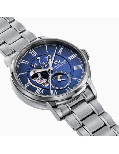 mecánico hombre Orient Star Moon Phase Semi-Skeleton RE-BT0006L 41mm