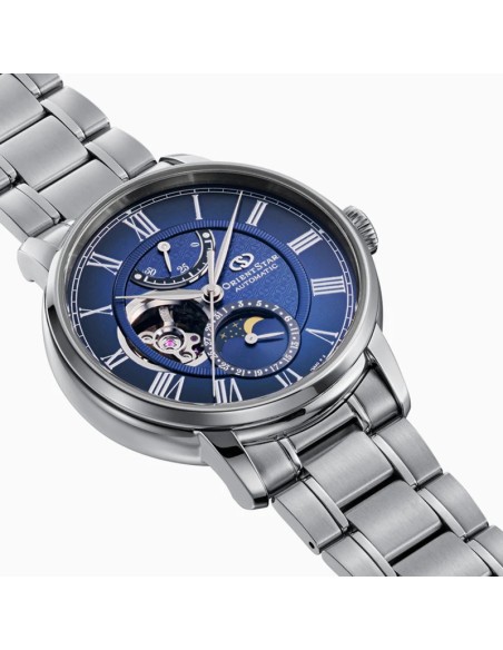 mecánico hombre Orient Star Moon Phase Semi-Skeleton RE-BT0006L 41mm