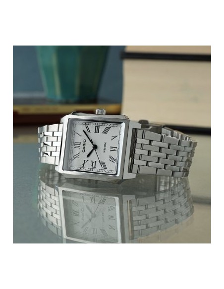 Reloj Casio analogico mtp-b190d-7b reloj elegante dial color blanco