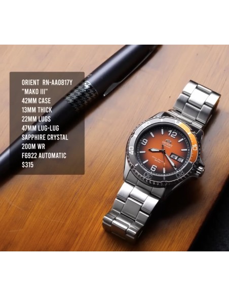 automático buceo hombre Orient Mako RN-AA0817Y Kohaku Yūyake Limited Edition JDM 41.8mm 200m