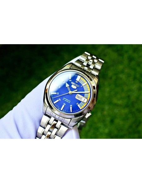 reloj automático unisex Seiko 5 SNK371K1 37mm 30m WR correa de acero