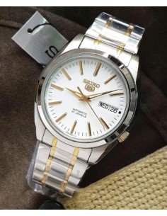 reloj automático unisex Seiko 5 SNKL47K1 37mm 30m WR correa de acero