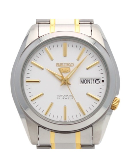 reloj automático unisex Seiko 5 SNKL47K1 37mm 30m WR correa de acero