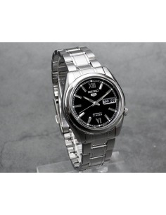 reloj automático unisex Seiko 5 SNKL55K1 37mm 30m WR correa de acero 2