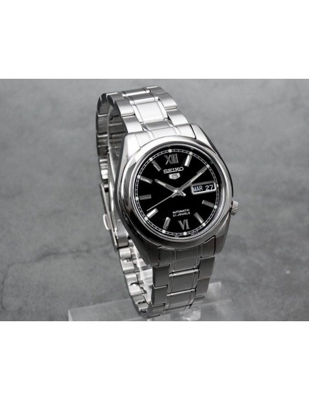 reloj automático unisex Seiko 5 SNKL55K1 37mm 30m WR correa de acero