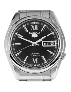 reloj automático unisex Seiko 5 SNKL55K1 37mm 30m WR correa de acero